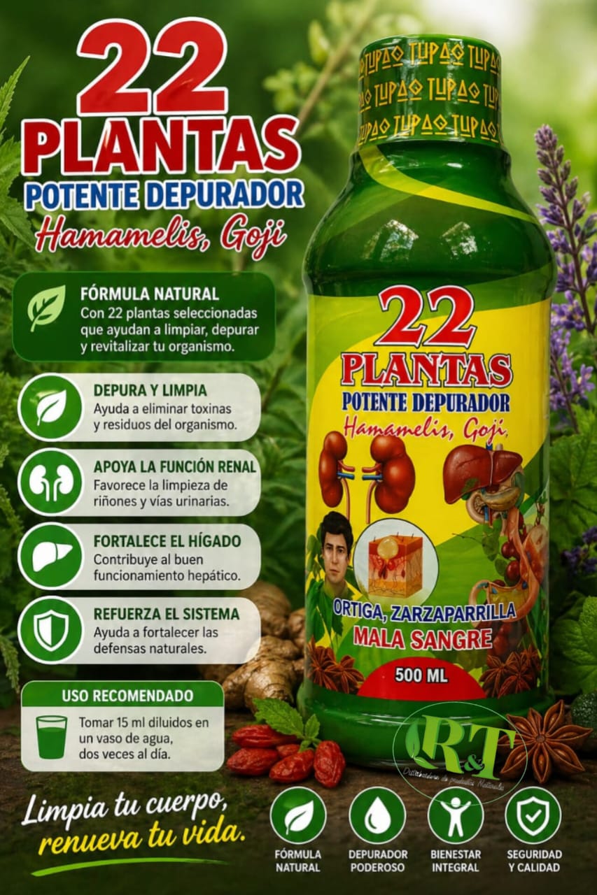 Depurador Potente – 22 Plantas con Hamamelis y Goji (500 ml)
