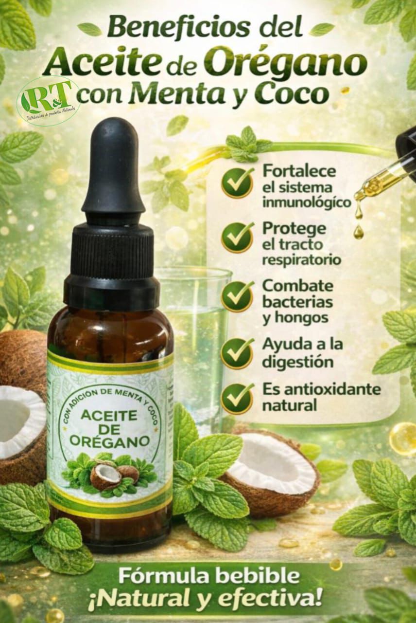 🌿 Aceite de Orégano con Menta y Coco
