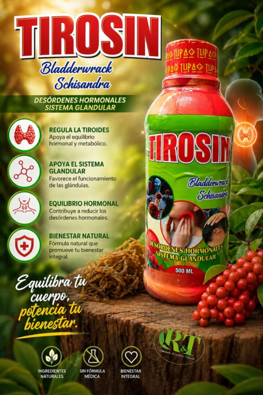 Tirosin Bladderwrack & Schisandra 500 ml | Apoyo para el equilibrio hormonal y bienestar glandular